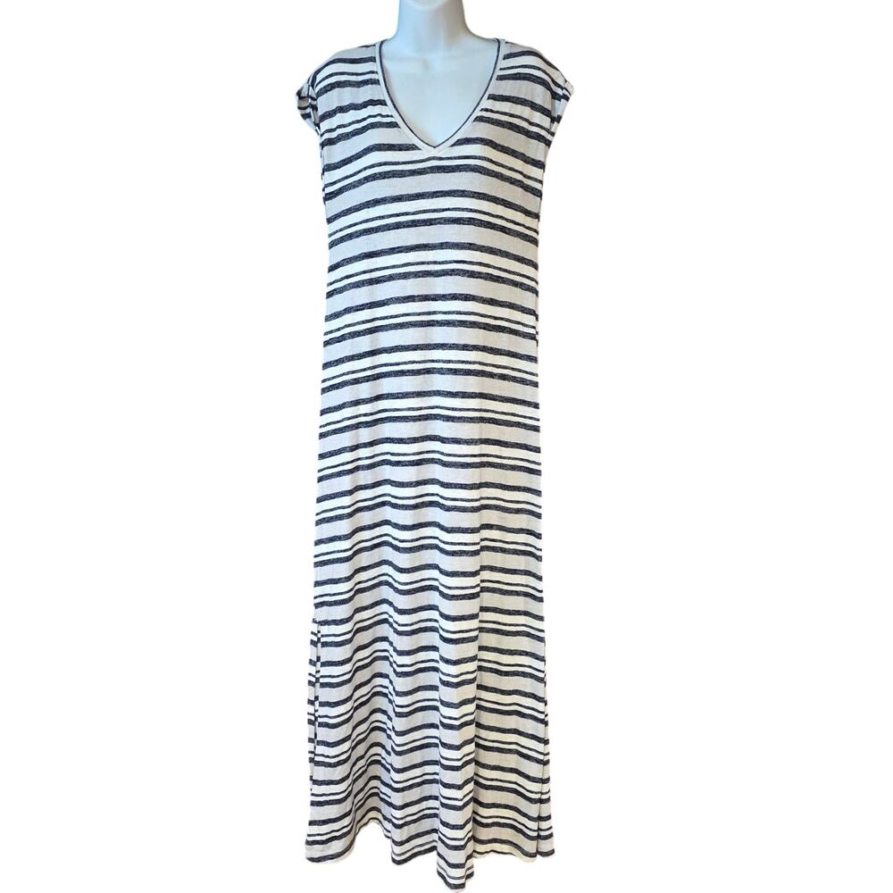 Lou & Grey Striped Maxi Dress with 2 slits Size M